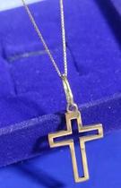 Pingente Aberto Cruz Ouro 18 kilates Peso 1.00 Gramas 18 mm