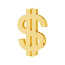 Pingente Aço Hit Cifrão 11.5mm Gold IPG