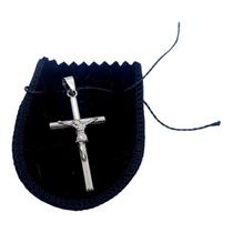 Pingente Aço Inox cirurgico crucifixo Cruz jesus prata 5 cm