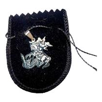 Pingente Aço inox santo são jorge guerreiro PRATA 3 cm