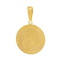 Pingente Aço Mandala Nascimento Coração 27mm Gold IPG