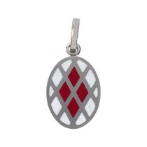 Pingente Aço Oval com Triangulo Resina 25x16mm