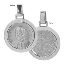 Pingente Aço Papa Francisco e São Francisco de Assis Pingente Aço Papa Francisco e São Francisco de Assis