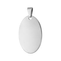 Pingente Aço Placa Lisa Oval 40x25mm Pingente Aço Placa Lisa Oval 40x25mm