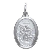Pingente Aço São Miguel Arcanjo Oval 23x16mm Pingente Aço São Miguel Arcanjo Oval 23x16mm