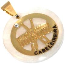 Pingente Acrílico Cabeleireira Pente Folheado Ouro 18k Pingente Acrílico Cabeleireira Pente Folheado Ouro 18k