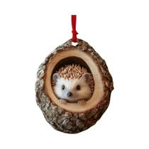 Pingente Acrílico De Natal 2D Com Animais Fofos: Guaxinim, Coruja, Esquilo, Ouriço, Coelho - Pingente Acrílico De Natal 2D Com Animais Fofos: Guaxinim, Coruja, Esquilo, Ouriço, Coelho -