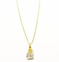 Pingente Anjo Da Guarda Em Ouro 18k 2 Cores