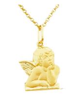 Pingente Anjo Da Guarda Pensador Em Ouro 18k 750 (cod8y) Pingente Anjo Da Guarda Pensador Em Ouro 18k 750 (cod8y)