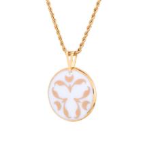 Pingente Arabescos em porcelana pintada à mão com ouro