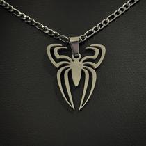 Pingente Aranha Dourado Aço Inox Unissex Dupla Face Fosco e Brilhante Estilo Premium -