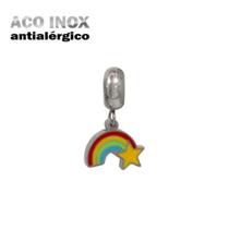 Pingente Arco Iris Aço com Estrela Inóx Antialérgico Pulseiras Berloque