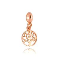 Pingente Árvore da Vida banho Ouro Rose Pulseiras Berloques