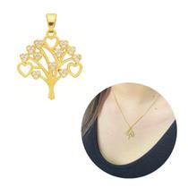 Pingente Árvore Da Vida Cravejado Com Micro Zircônias Banhada Ouro 18k Pingente Árvore Da Vida Cravejado Com Micro Zircônias Banhada Ouro 18k