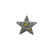PINGENTE AVULSO ESTRELA COM CRAVAÇÃO COLORIDA BANHADO A RÓDIO NEGRO - 2,9cm x 2,6cm PINGENTE AVULSO ESTRELA COM CRAVAÇÃO COLORIDA BANHADO A RÓDIO NEGRO - 2,9cm x 2,6cm