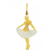 Pingente Bailarina Em Ouro 18k 2 Cores