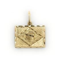 Pingente Bandeira Do Brasil Ouro 18K 09384 K120 Pingente Bandeira Do Brasil Ouro 18K 09384 K120