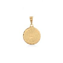 Pingente Banhado a Ouro 18K Medalha Pai Nosso 15mm