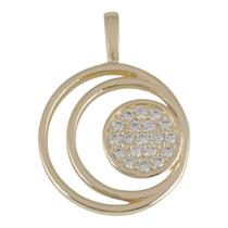 Pingente Banhado a Ouro Aros Redondos Com Mini Pedras De Zircônia Bijou Art Pingente Banhado a Ouro Aros Redondos Com Mini Pedras De Zircônia Bijou Art