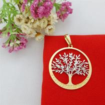 Pingente Banhado A Ouro Árvore Da Vida Em Ródio Bijou Art