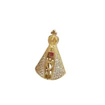 Pingente Banhado A Ouro De Nossa Senhora Aparecida Com Zircônia Dois Lados Bijou Art Pingente Banhado A Ouro De Nossa Senhora Aparecida Com Zircônia Dois Lados Bijou Art