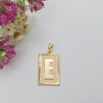 Pingente Banhado a Ouro De Placa Com Letra Bijou Art