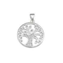 Pingente Banhado a Prata Arvore da Vida Com Zircônia Bijou Art Pingente Banhado a Prata Arvore da Vida Com Zircônia Bijou Art