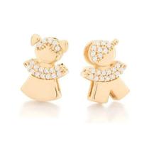 Pingente banhado ouro 3x 24k 18k e 22k feminino casal filhos menino ou menina zircônias rommanel 542143 542142