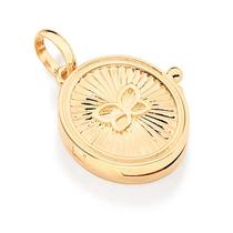 Pingente banhado ouro 3x 24k 18k e 22k feminino casal oval relicário com foto borboleta rommanel 542444 Pingente banhado ouro 3x 24k 18k e 22k feminino casal oval relicário com foto borboleta rommanel 542444