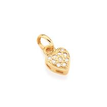 Pingente banhado ouro 3x 24k 18k e 22k feminino coração cravejado zircônias rommanel 541537