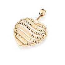 Pingente banhado ouro 3x 24k 18k e 22k feminino coração diamantado vazado rommanel 541516 Pingente banhado ouro 3x 24k 18k e 22k feminino coração diamantado vazado rommanel 541516