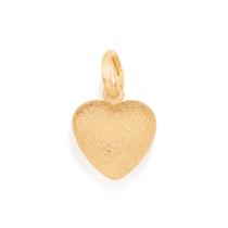 Pingente banhado ouro 3x 24k 18k e 22k feminino coração estilo almofada fosca rommanel 540808