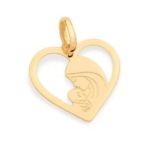 Pingente banhado ouro 3x 24k 18k e 22k feminino coração mãe com filho no colo rommanel 542613 Pingente banhado ouro 3x 24k 18k e 22k feminino coração mãe com filho no colo rommanel 542613