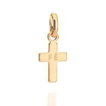 Pingente banhado ouro 3x 24k 18k e 22k feminino cruz escrito fé no centro rommanel 542657