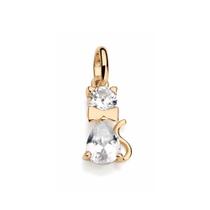 Pingente banhado ouro 3x 24k 18k e 22k feminino gato zircônia rommanel 541469 Pingente banhado ouro 3x 24k 18k e 22k feminino gato zircônia rommanel 541469