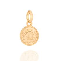 Pingente banhado ouro 3x 24k 18k e 22k feminino infantil medalha anjo da guarda rommanel 542214