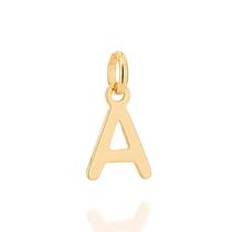 Pingente banhado ouro 3x 24k 18k e 22k feminino letra do alfabeto rommanel 542030