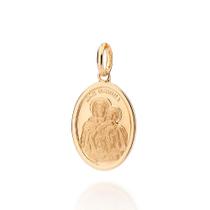 Pingente banhado ouro 3x 24k 18k e 22k feminino mãe rainha oval medalha rommanel 542779