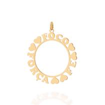 Pingente banhado ouro 3x 24k 18k e 22k feminino mandala foco, força, fé rommanel 541901