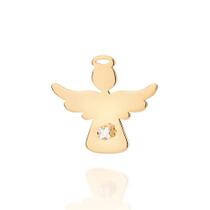 Pingente banhado ouro 3x 24k 18k e 22k feminino rommanel anjo auréola vazada cravejado zircônia 542676