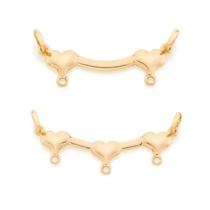 Pingente banhado ouro 3x 24k 18k e 22k feminino rommanel canga dois/três corações 541321 541322 Pingente banhado ouro 3x 24k 18k e 22k feminino rommanel canga dois/três corações 541321 541322