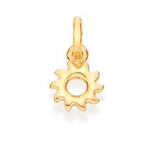 Pingente banhado ouro 3x 24k 18k e 22k feminino sol vazado rommanel 542624