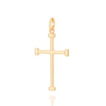 Pingente banhado ouro 3x 24k 18k e 22k masculino cruz pontas com retangulares rommanel 542208 Pingente banhado ouro 3x 24k 18k e 22k masculino cruz pontas com retangulares rommanel 542208