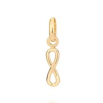 Pingente banhado ouro 3x 24k 18k e 22k ou prata 925 feminino infinito liso rommanel 542467 340007
