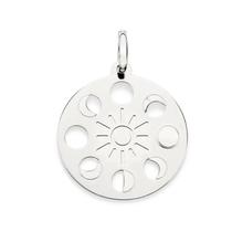 Pingente banhado ouro 3x 24k 18k e 22k ou prata 925 feminino medalha fases da lua e sol rommanel 542622 342622