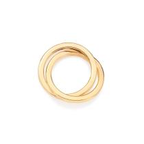 Pingente banhado ouro 3x 24k 18k e 22k unissex 2 circulos trançados vazados rommanel 542712