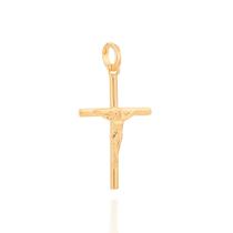 Pingente banhado ouro 3x 24k 18k e 22k unissex crucifixo cruz com cristo rommanel 540003