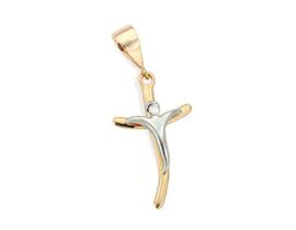 Pingente banhado ouro 3x 24k 18k e 22k unissex crucifixo cruz com cristo rommanel 540328