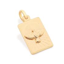 Pingente banhado ouro 3x 24k 18k e 22k unissex espírito santo rommanel retângular 542285