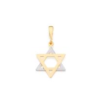 Pingente banhado ouro 3x 24k 18k e 22k unissex estrela de davi rommanel 540136